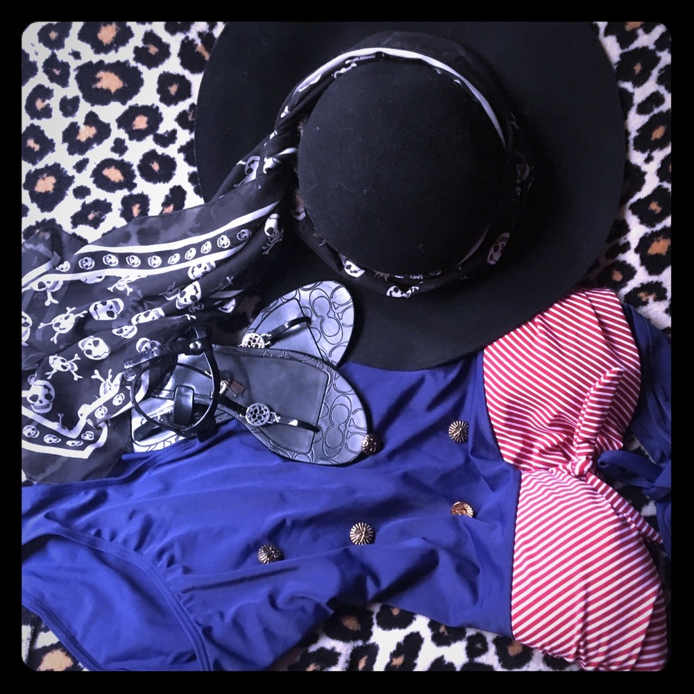 Nautical themed vintage style bathing suit